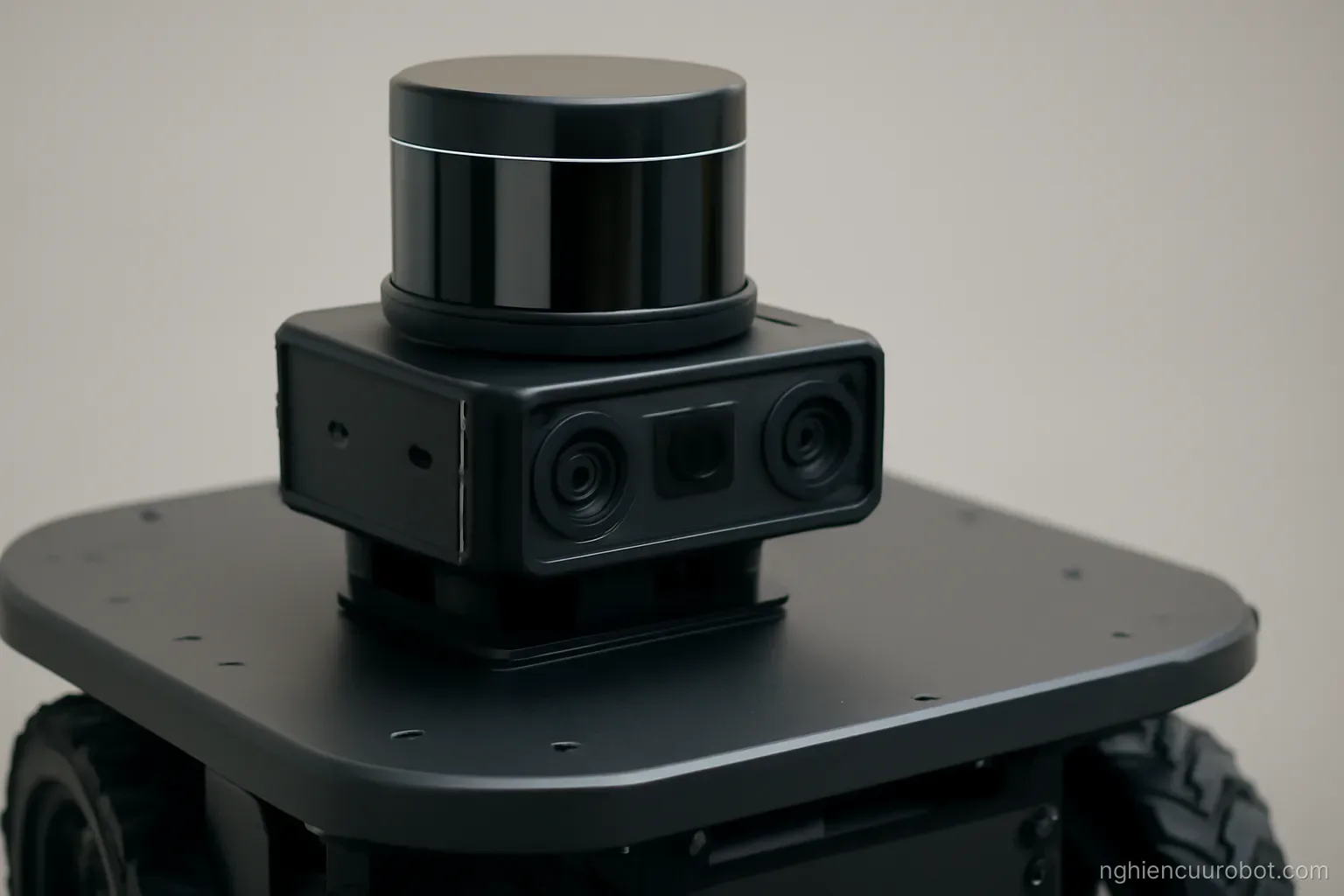 Cụm cảm biến trên đầu một robot di động