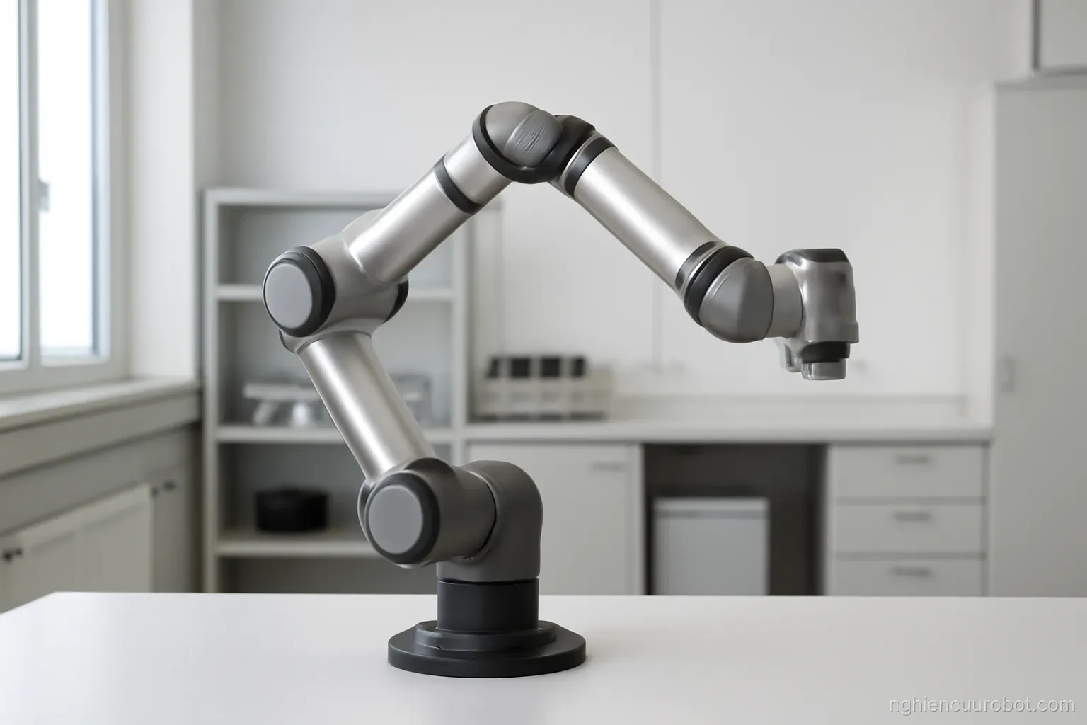 Cánh tay robot nhiều khớp trong không gian làm việc